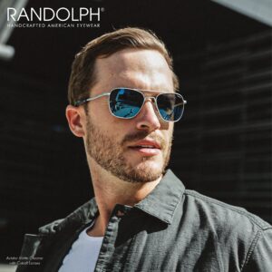 Randolph USA | Bright Chrome Classic Aviator Sunglasses for Men or Women 100% UV