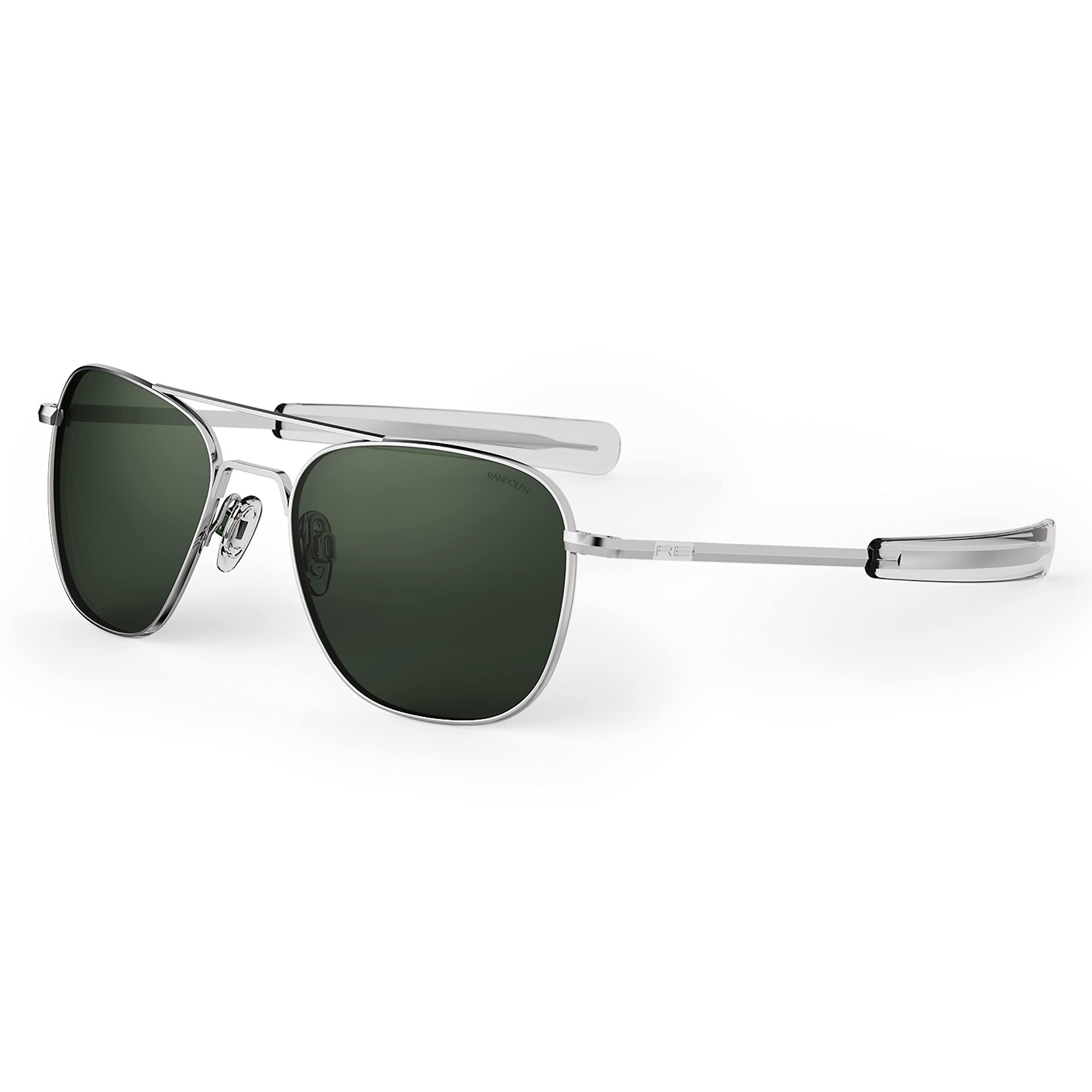 Randolph USA | Bright Chrome Classic Aviator Sunglasses for Men or Women 100% UV