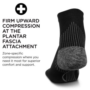 Feetures Plantar Fasciitis Relief Cushion Quarter Sock- Targeted Compression Sock for Men & Women- Large, Black