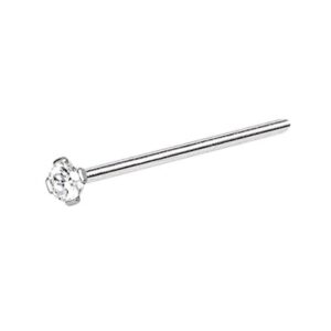 316l stainless steel prong set cz fishtail wildklass nose ring (20ga 3/4")