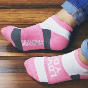 Inspirational Athletic Running Socks | Women's Woven Low Cut | Love You Grandma