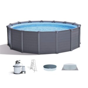 intex 15.6ft x 49in above ground swimming pool set w/sand filter pump & ladder