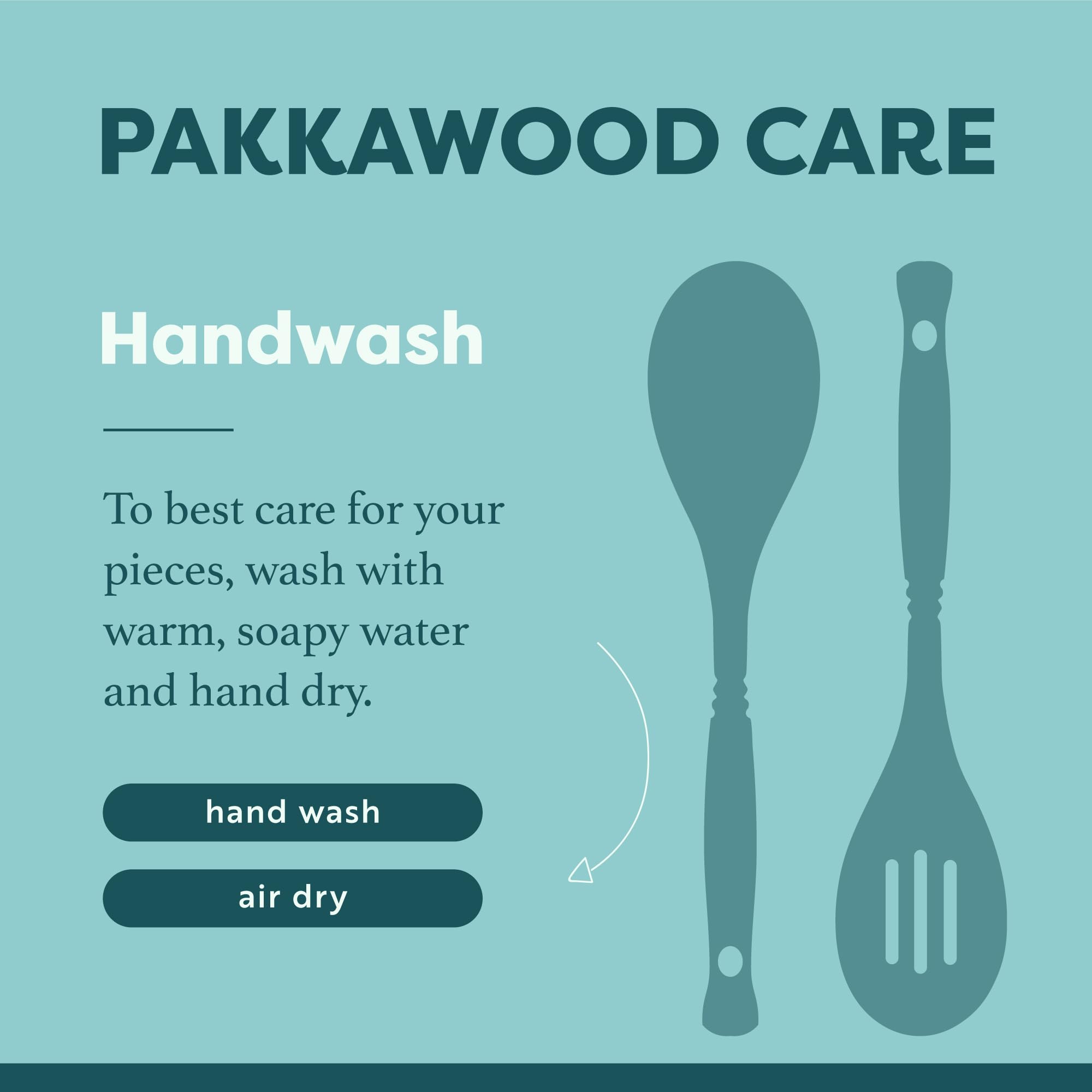 Crate Collective Pakka Wooden Spoons Set - Exotic Pakkawood Utensils for Serving & Cooking - Non-Stick Spoon, Slotted Spoon, Corner Spoon, and Spatula for All Cookware - Lightweight & Heat Resistant