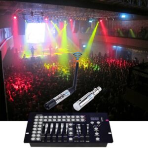 CHINLY 6pcs DMX512 DMX Dfi DJ 2.4G 5 Charging Wireless Receiver Built-in Battery & 1 Transmitter LED Lighting Control for LED Stage Par Party Light