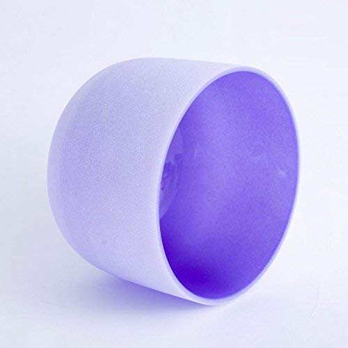 ENERGYSOUND 432Hz Perfect Pitch B Note Crown Chakra Purple Color Frosted Quartz Crystal Singing Bowl 8 inch mallet & o-ring included