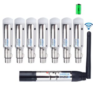 chinly 8pcs dmx512 dmx dfi dj 2.4g 7 charging wireless receiver built-in battery & 1 transmitter led lighting control for led stage par party light