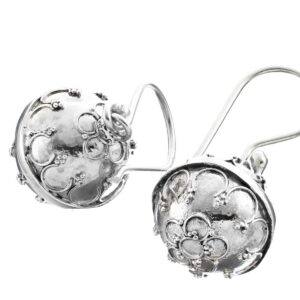 Handmade Harmony Ball Chime 925 Sterling Silver Earrings, 1/2"