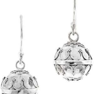 Handmade Harmony Ball Chime 925 Sterling Silver Earrings, 1/2"