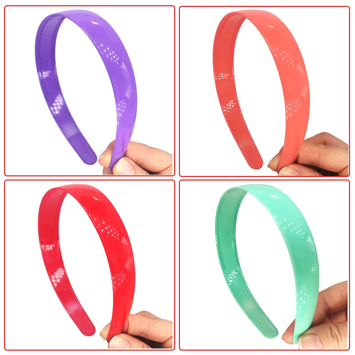 12pcs Women Plastic Headbands 25mm Wide Headband with Teeth for Girls Kids Teens Women by Yazon …