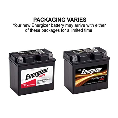 Energizer - ETZ7S TZ7S Motorcycle and Atv 12V Battery, 130 Cold Cranking Amps and 6 Ahr, Replaces: CTZ7S, YTZ7S, M727ZS, YTZ7S, ES-TZ7S, TZ7S, GTZ7SFP, FAITZ7S, MB YTZ7-S, Black