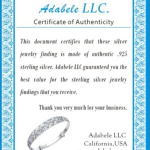 Adabele 2pcs Authentic Solid Sterling Silver Hypoallergenic Jan-Dec Birthstone Bead Charm Swarovski Rhinestone Compatible with Pandora All Bracelet Necklace Women Birthday Gift