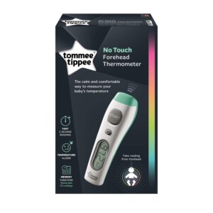 Tommee Tippee Digital No Touch Forehead Thermometer for Baby | Fast 2 Second Results | Fever Indicator | Memory Function