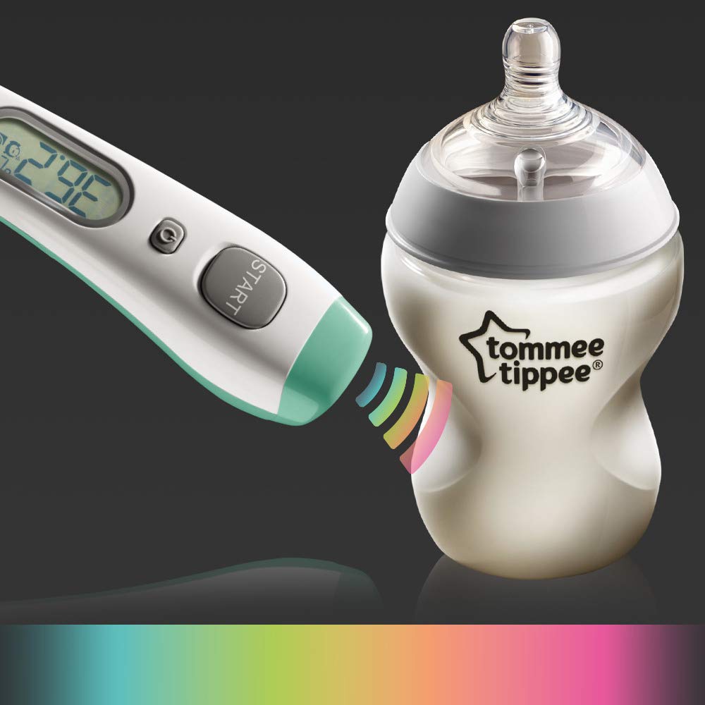 Tommee Tippee Digital No Touch Forehead Thermometer for Baby | Fast 2 Second Results | Fever Indicator | Memory Function