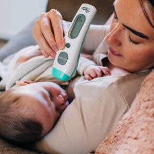 Tommee Tippee Digital No Touch Forehead Thermometer for Baby | Fast 2 Second Results | Fever Indicator | Memory Function