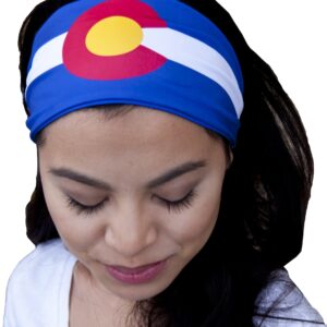 Colorado Flag Headband. Perfect for Yoga Outdoor Activities, Workout Travel Designer Style & Quality