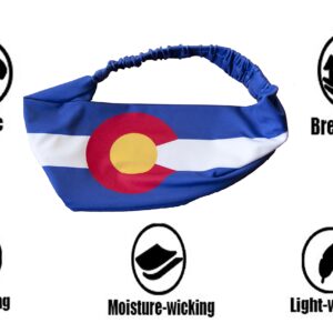 Colorado Flag Headband. Perfect for Yoga Outdoor Activities, Workout Travel Designer Style & Quality