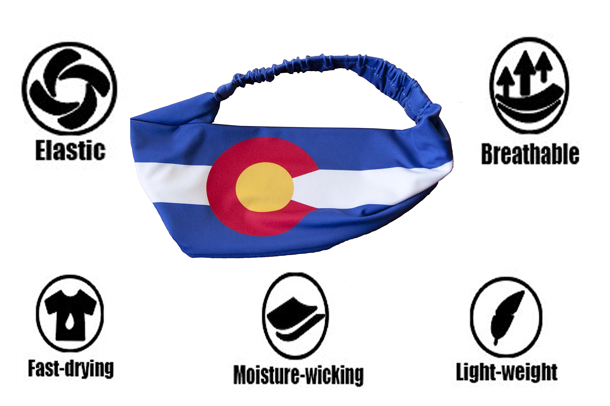 Colorado Flag Headband. Perfect for Yoga Outdoor Activities, Workout Travel Designer Style & Quality