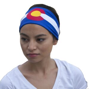 Colorado Flag Headband. Perfect for Yoga Outdoor Activities, Workout Travel Designer Style & Quality