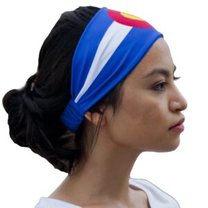 Colorado Flag Headband. Perfect for Yoga Outdoor Activities, Workout Travel Designer Style & Quality