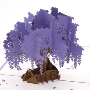 Liif Wisteria Purple Tree 3D Mothers Day Pop Up Greeting Card For All Occasions, Happy Birthday, Mother’s Day Card, Get Well, Romance, Anniversary Card - For Mom, Her, Wife, Grandma(purple)