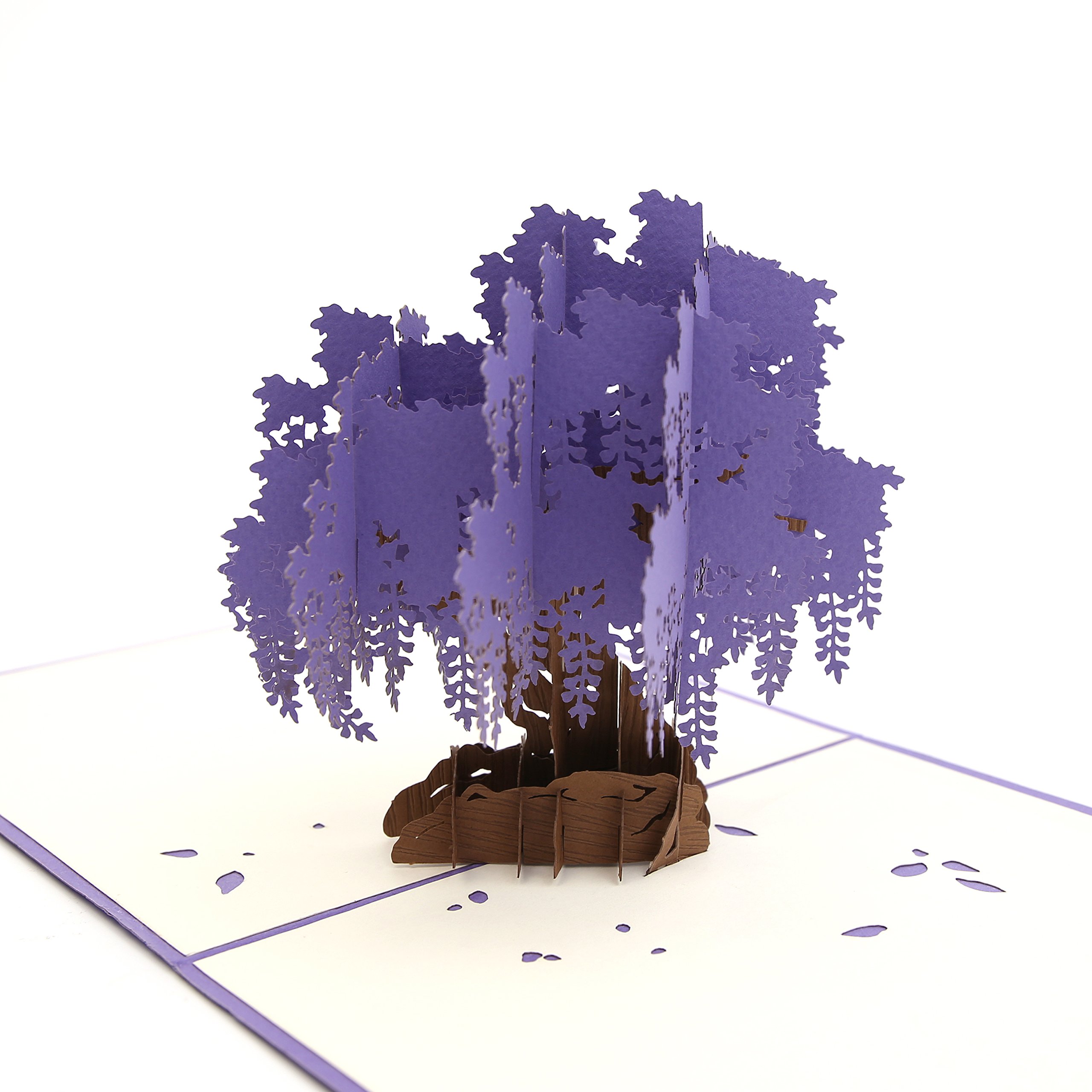 Liif Wisteria Purple Tree 3D Mothers Day Pop Up Greeting Card For All Occasions, Happy Birthday, Mother’s Day Card, Get Well, Romance, Anniversary Card - For Mom, Her, Wife, Grandma(purple)