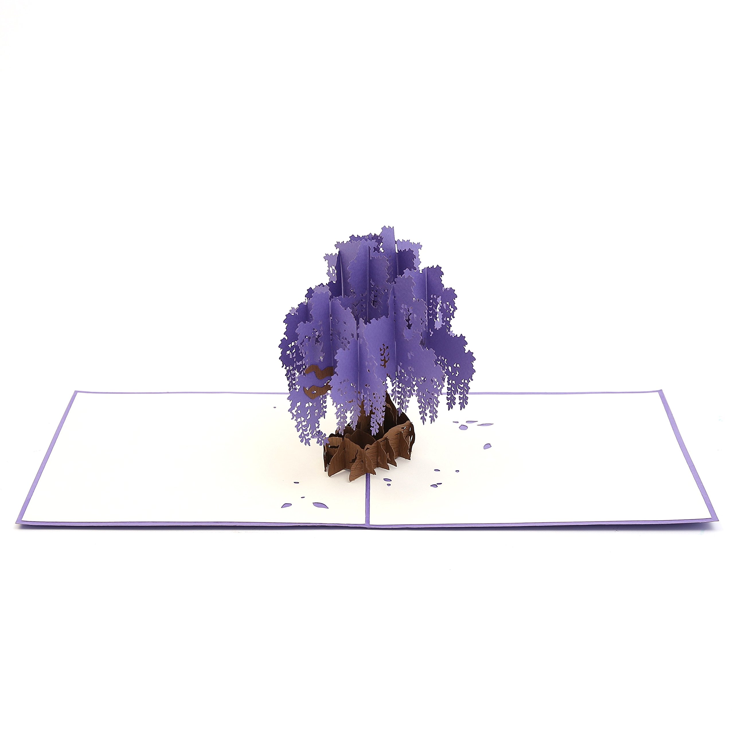 Liif Wisteria Purple Tree 3D Mothers Day Pop Up Greeting Card For All Occasions, Happy Birthday, Mother’s Day Card, Get Well, Romance, Anniversary Card - For Mom, Her, Wife, Grandma(purple)