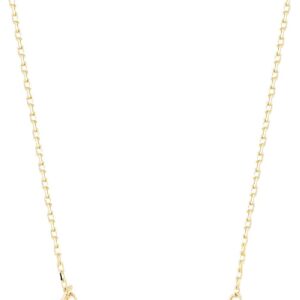 GELIN 14K Solid Gold Bar Necklace with Diamond | 14k Gold Pendant Necklace for Women, 18"