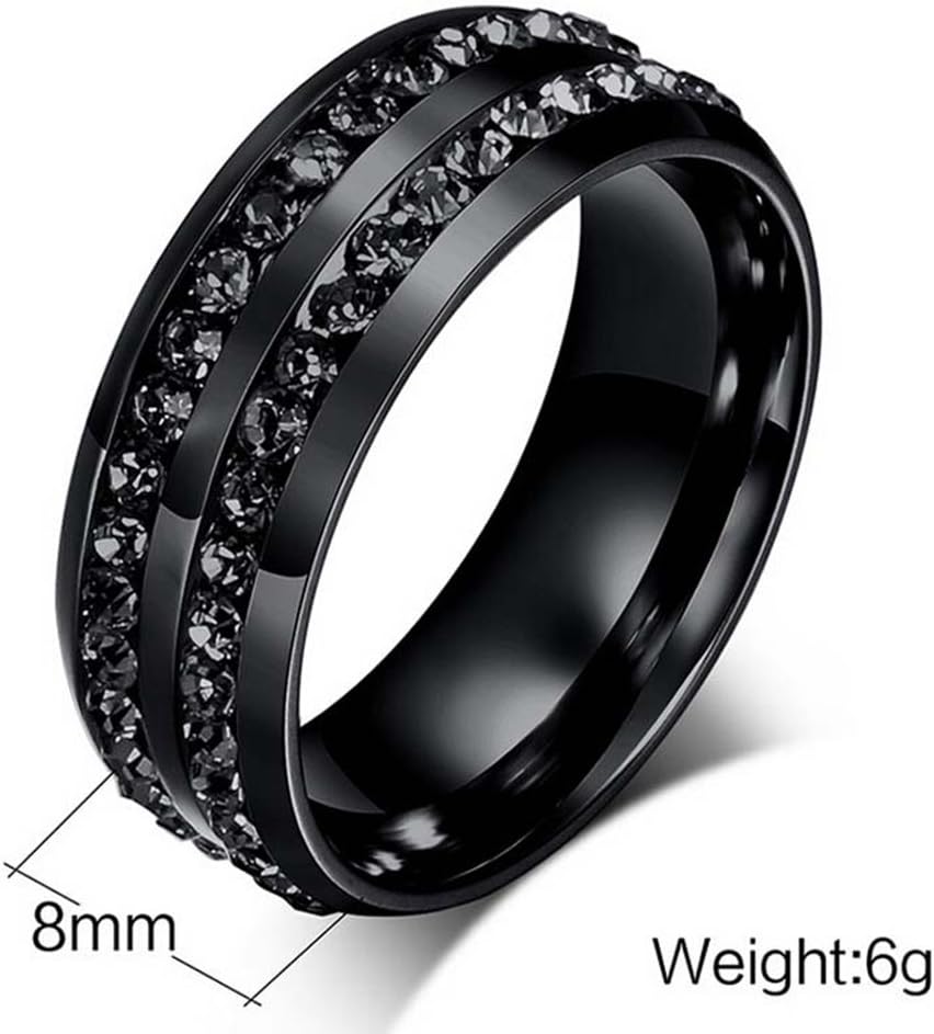 LOVERSRING Couple Ring Bridal Set His Hers Black Stainless Steel 10k Black Wedding Ring Band Set