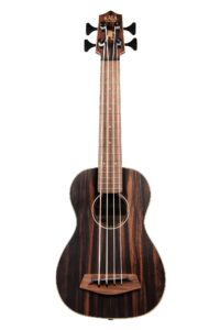 kala ubass-eby-fsrw striped ebony acoustic-electric ukulele bass with round wounds