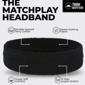 Running Headbands for Men and Women - Athletic Sweatband - Terry Cloth Bands for Basketball, Tennis, Football, Gym, Running, Cosplay & Costumes