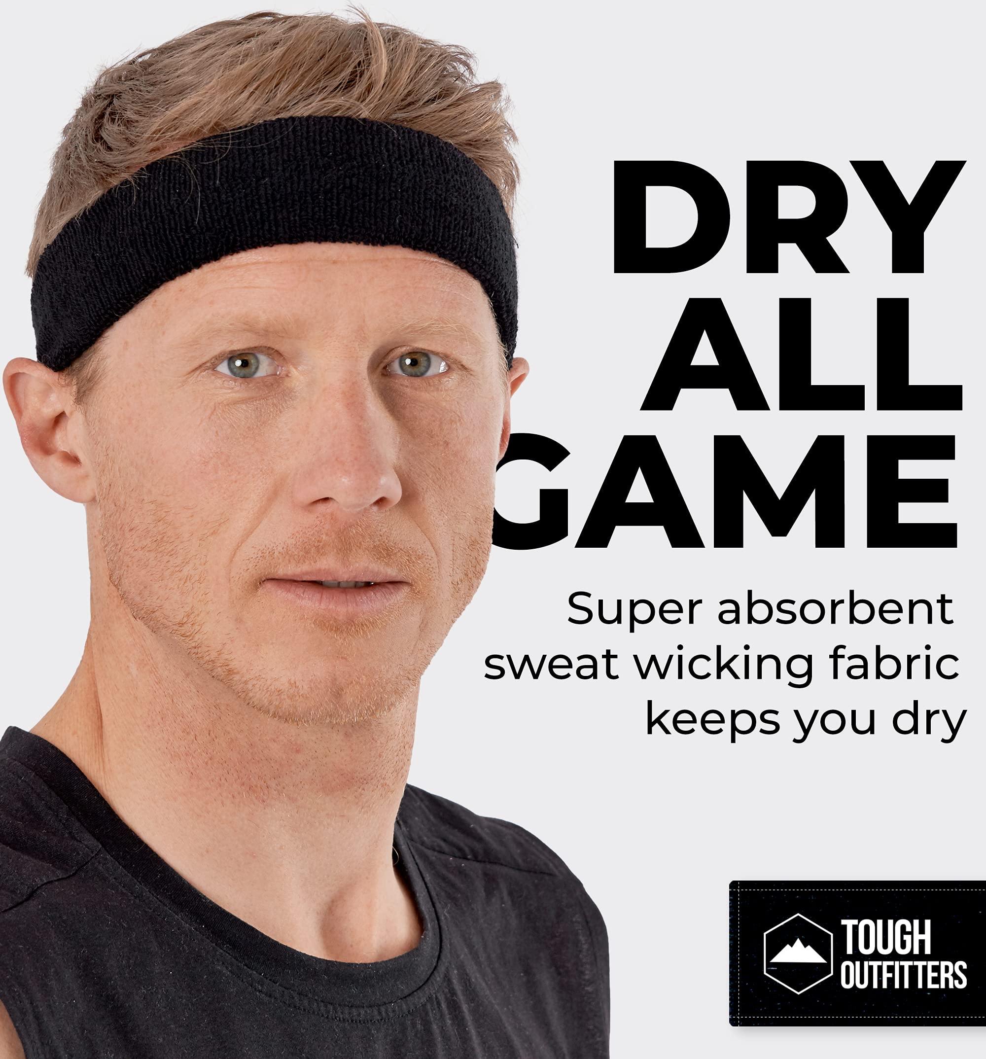 Running Headbands for Men and Women - Athletic Sweatband - Terry Cloth Bands for Basketball, Tennis, Football, Gym, Running, Cosplay & Costumes