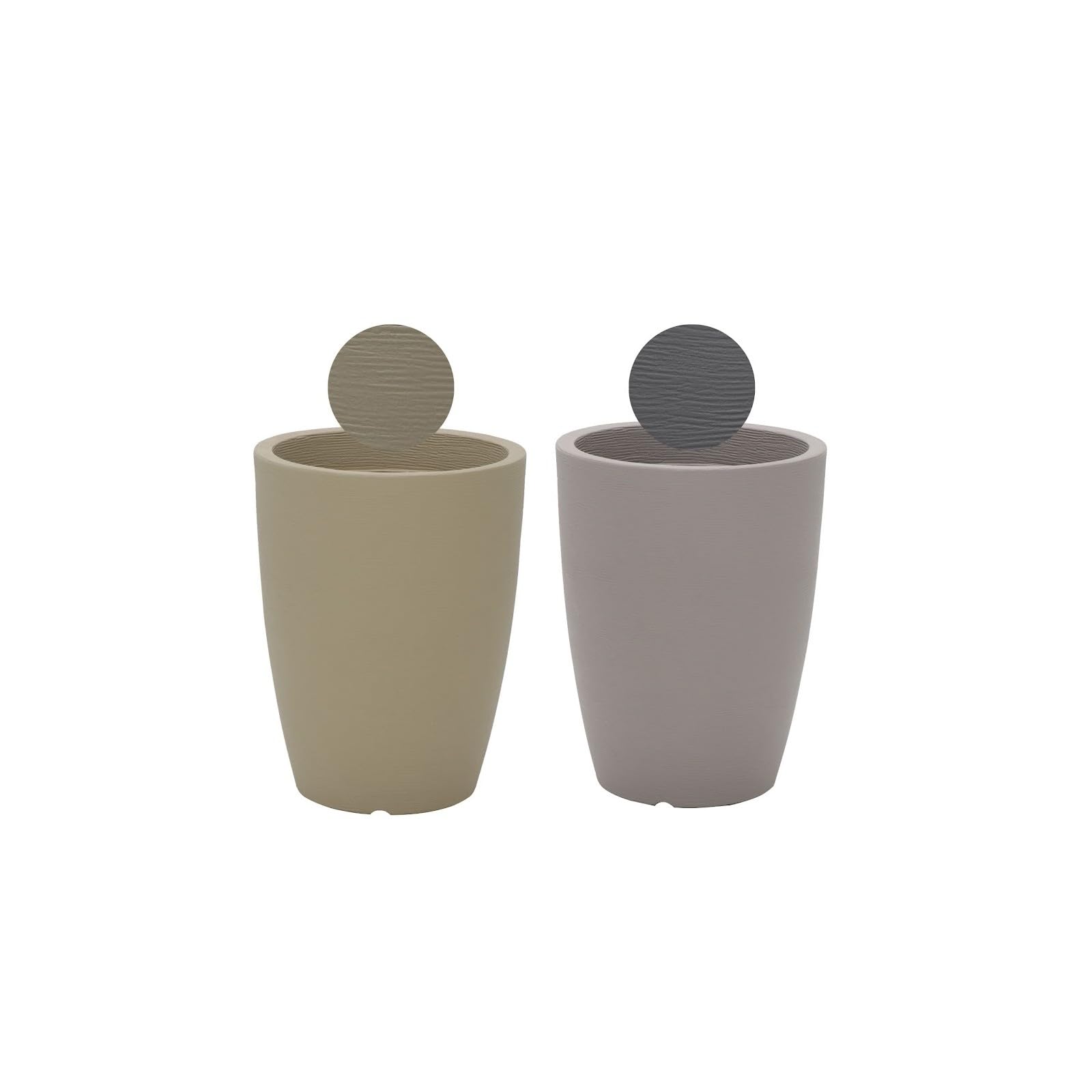 Tramontina Thai Plastic Planter, Taupe, Diameter 36 x Height 48 cm, Weatherproof, Volume 30 litres