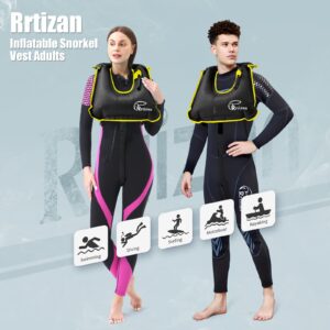 Rrtizan Snorkel Vest, Adults Portable Inflatable Swim Vest Jackets for Snorkeling Swimming Diving Safety(Back)