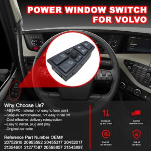 Geloo 20752918 21543897 Window Switch Replaces for Volvo Truck FH12 FM12 FM9 FH FM VNL Power Master Control Switch 20953592 20455317 20452017 21354601 21277587 20568857