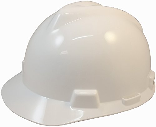 MSA V Cap Style Hard Hats with Lightweight Staz-On Suspension with Tote Bag - White