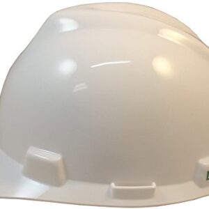 MSA V Cap Style Hard Hats with Lightweight Staz-On Suspension with Tote Bag - White