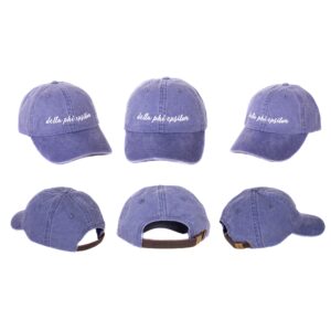 Desert Cactus Delta Phi Epsilon Baseball Hat (N) Sorority Cap Cursive Name Font (Purple - N)