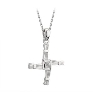 biddy murphy st. brigid cross necklace sterling silver two sided made in ireland