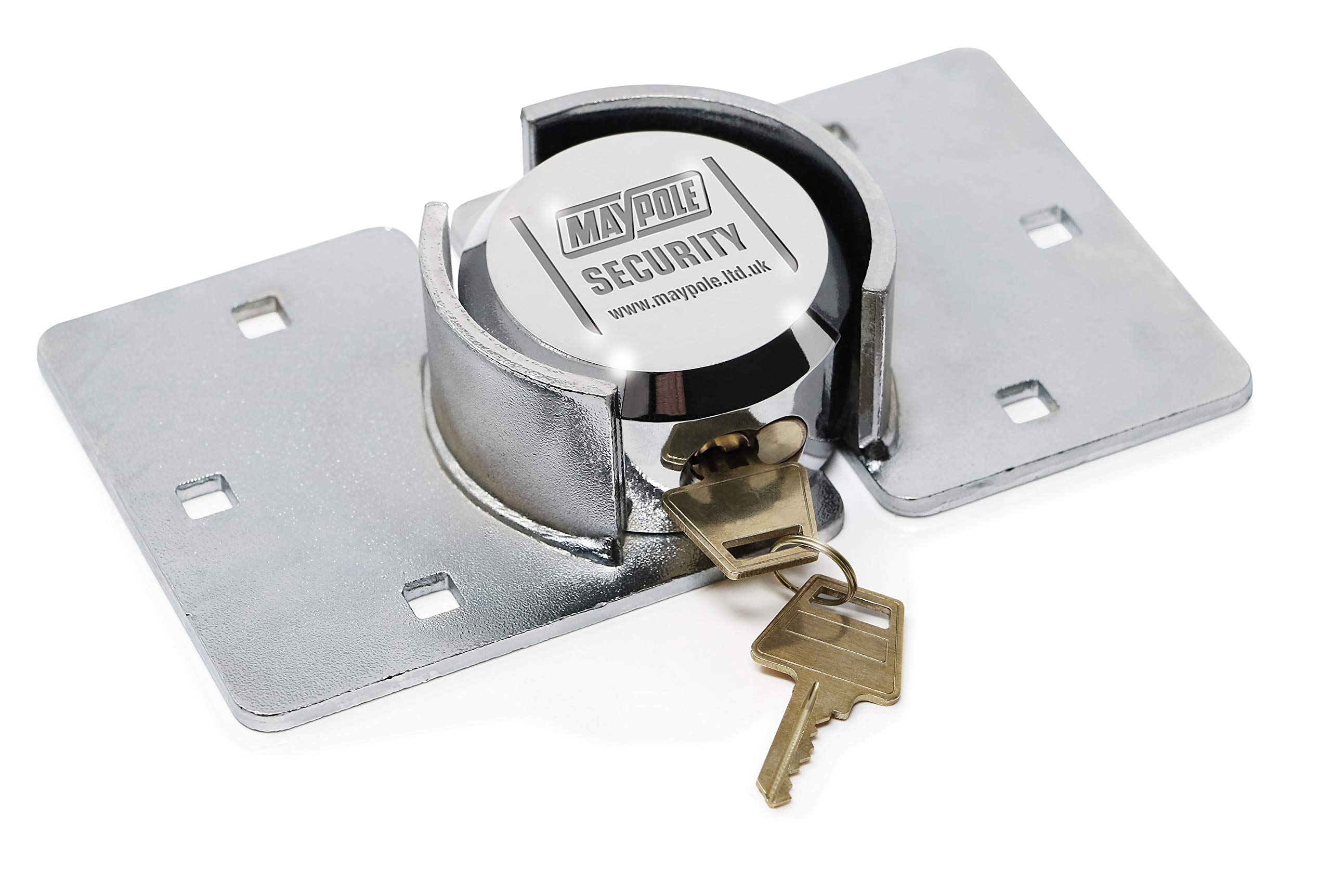 Maypole Heavy Duty Security Lock Suitable for Vans, Sheds & Garages Rust Resistant Chrome 2 kg, Silver