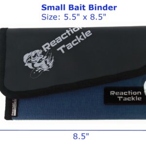 Reaction Tackle Fishing Tackle Organizer Case | Soft Bait Binder | Keep Soft Plastic Baits and Tackle Organized | Removable Storage Pockets Small Bait Binder- Blue