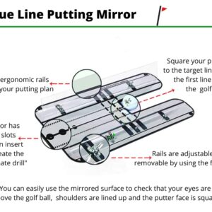 Premium Golf Alignment Mirror - All in One Value Pack Golf Putting Practice Aids ​to Improve All Aspects of Your Short Game