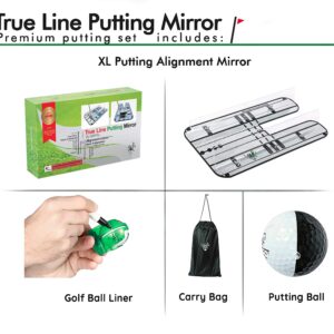 Premium Golf Alignment Mirror - All in One Value Pack Golf Putting Practice Aids ​to Improve All Aspects of Your Short Game