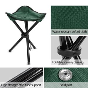 Folding Tripod Chair, Portable Lightweight Folding Tripod Fishing Camping Stool for Outdoor Camping Walking Hunting Hiking Fishing Travel(Green-L) Folding Tripod Stool Folding