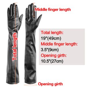 Bellady Long Faux Leather Gloves for Women,Elbow Length Touchscreen Dress Gloves,Cosplay Costume Opera Gloves