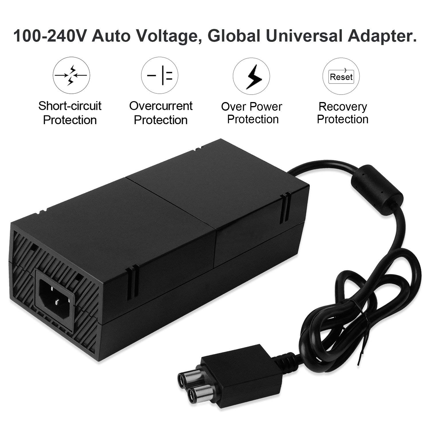 Oussirro Power Supply for Xbox One, AC Adapter Replacement Charger with Cable for Xbox One, Power Brick for Xbox One 100-240V