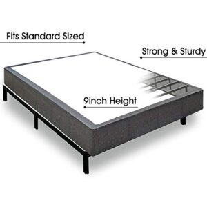 TATAGO King Box Spring, 9 Inch Metal Box Spring King Size, Heavy Duty Mattress Foundation, Easy Assembly, Non-Slip, No Noise