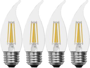 ge relax led light bulbs, 40 watt, soft white, decorative bulbs, clear, medium base (4 pack)