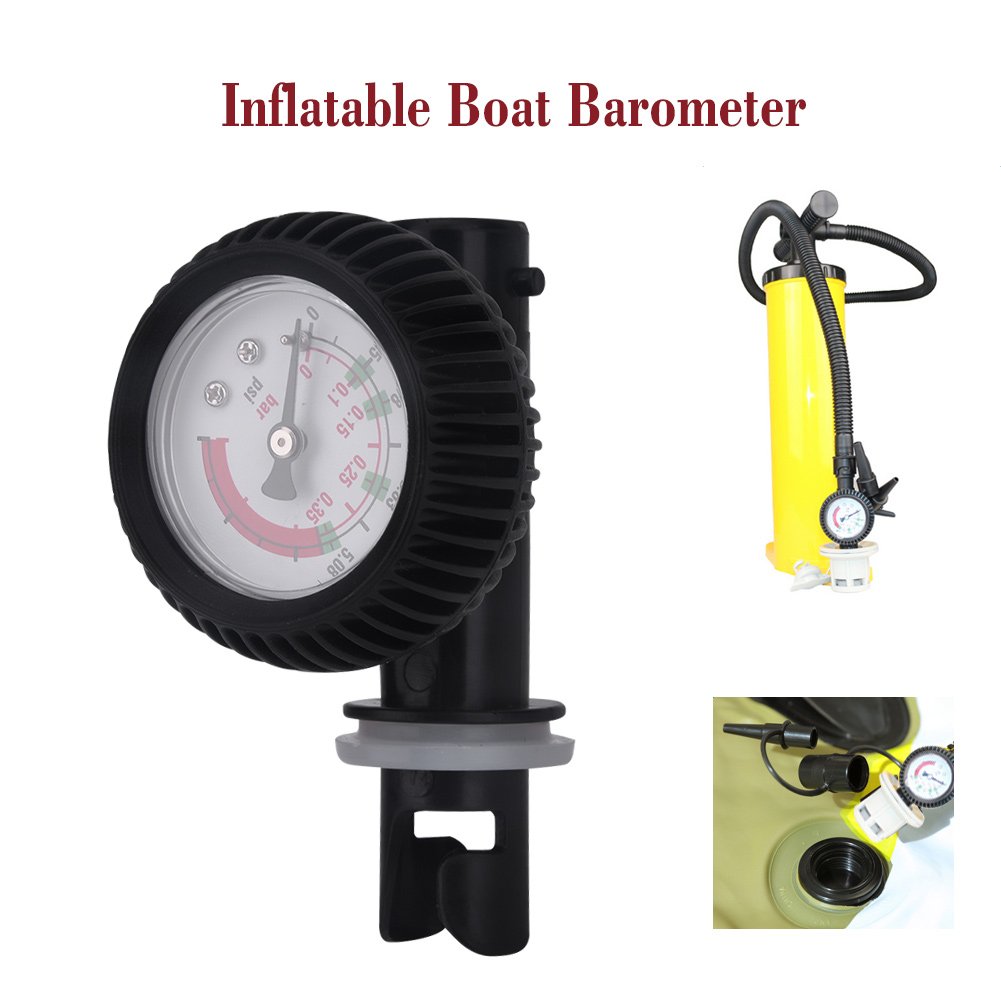 Air Pressure Gauge for Inflatable Boat,Inflatable Boat Air Pressure Gauge 0 5.08PSI Barometer for Fishing Boat Kayak Raft Black Pressure Valve for Inflatable Boat Excursion pro Kayak Pressure Gauge