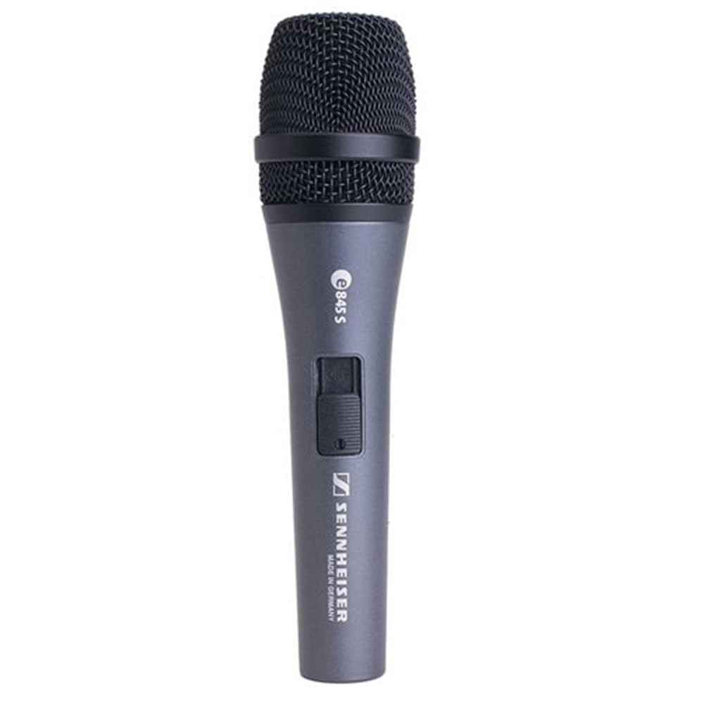 Sennheiser E845S Super-Cardioid Handheld Dynamic Microphone with Switch plus XLR-XLR Cable and Pop filter