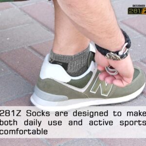 281Z Running Cushion Ankle Low Cut Socks - Athletic Hiking Sport Workout (Stone Grey)(Small 6 Pairs)